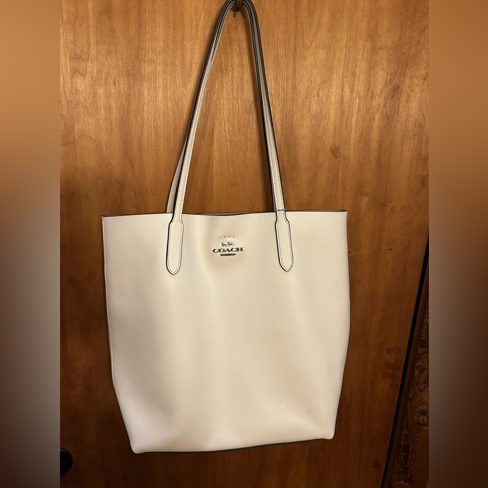 Coach White Leather Tote